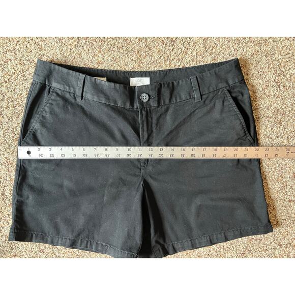 LOFT Monroe Black Chino Shorts, Size 14, 6" Inseam, Cotton Twill - Picture 10 of 10